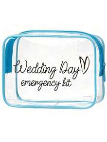 1件装新娘婚礼应急化妆包 - 个性化涤纶化妆包，轻便拉链收纳袋，可机洗，不易褪色，可折叠 - 时尚白色洗漱包，化妆品收纳袋，透明化妆包，洗漱袋，旅行化妆包，度假必备，女士旅行礼物 - 彩色 - 查看 5