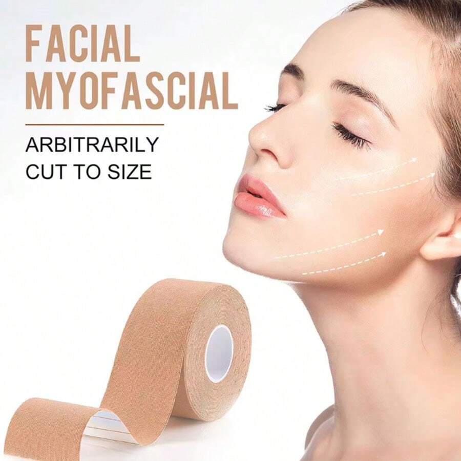 2.5厘米*5米 V字脸、颈部和眼部提拉抗皱贴，弹性绷带护肤工具 - 彩色 - 查看 1