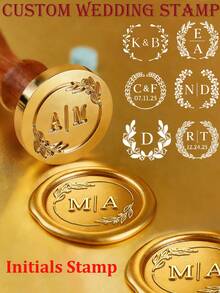 Customized Wax Seal Stamp Kit – Personalized Initial Or Logo Wax Stamp For Weddings, Gift, Letters, Weddding Initials Wax Seal Kit - Multicolor - View 2
