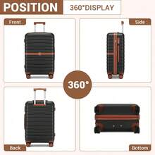 Cabin Size Suitcase 20/24/28 Inch Carry On & Check In Spinner ABS+PC Suitcase With Lock & Wheels, Small Medium Large For Travel Holiday Family Women Men Students University, 3 Piece Luggage Set Option - 黑色 - 查看 3