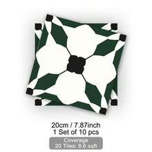 MORCART 20cm X 20cm Peel And Stick Floor Tiles, 20 Pieces Of Self-Adhesive DIY Vinyl Flooring, Suitable For Removable Waterproof Tile Stickers (Dark Green) In Bedrooms, Living Rooms, Bathrooms, Kitchens, And Stairs - 墨綠色 - 查看 13