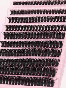 8-16mm Curl D DIY 200pcs Cluster Eye Lashes, 80D Extensions Fluffy Volumized Individual False Eyelashes, Faux Mink Lashes, Resuable - D - View 5