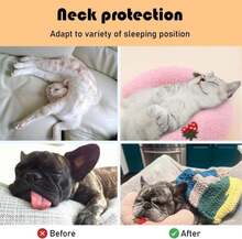 AdoPet U-Shaped Calming Pillow For Cats And Dogs - Super Soft Plush Fabric, Cozy Headrest, Neck Support For Deep Sleep, Kitten Headrest, Pet Bed (Blue) - Màu A - Xem 6