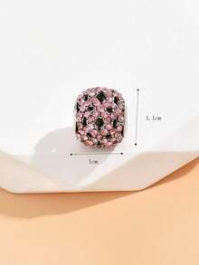 1pc Fashionable Hollow Inlaid Ombre Sakura Shiny Woven Beaded DIY Bracelet, Necklace, Pendant, Charm, Creative Jewelry Accessory - Multicolor - View 10