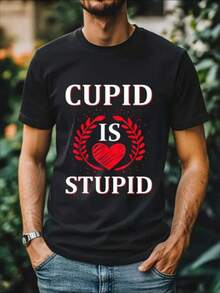 Men's Graphic T-Shirt Love Valentine's Day Casual Couples Tees - Black - View 1