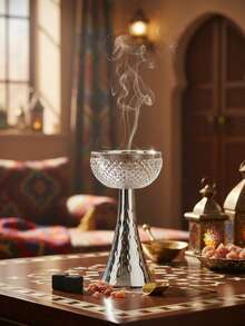 1pc Crystal Pattern Metal Incense Burner, Modern Luxury Style Incense Holder, Suitable For Home Decor And Display - Multicolor - View 2