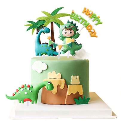 9 Pack Dinosaurier Kuchen Dekoration, Dinosaurier Baby-Dusche, Geburtstags-Cupcake Topper, Dinosaurier Kuchen Topper für Kinder Geburtstag, Baby Dusche Party Zubehör (Hinweis: Dieses Produkt darf nicht mit Lebensmitteln in Kontakt kommen und muss auf einem transparenten Stab platziert werden!)