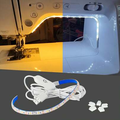 30厘米LED灯带。触摸调光，USB供电。提供暖光和白光两种选择。适用于家居DIY照明、镜前补光以及缝纫时增加亮度。