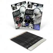 18 piezas Juego de lápices para bocetos de escritura suave 4B 5B 6B 7B 8B HB 2H 4H B 2B 3B lápiz de grafito 10B 12B 14B lápiz de dibujo profesional - Conjuntos - Ver 9