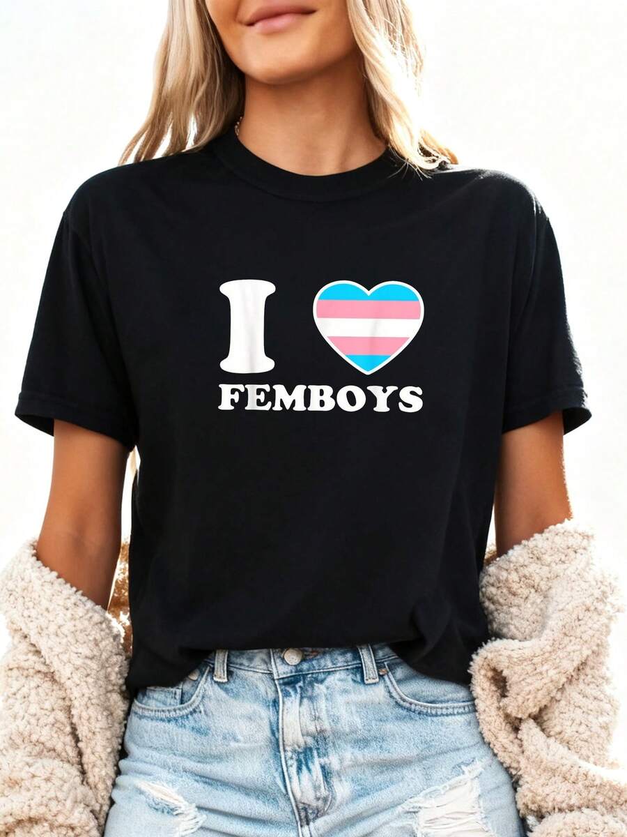 Femboy, I Love Femboys T-Shirt - 黑色3 - 查看 1