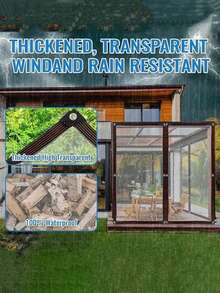 1pc Waterproof Tarpaulin Cloth, Thick Transparent Plastic Film, Greenhouse Membrane, PE Sheeting, Outdoor Dust-Proof And Insulation - A - View 7