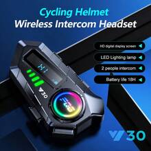 1PC/2PCS Y30 Motorcycle Helmet Wireless Bluetooth Headset, With LED Display, Front And Rear Seat Intercom, Intercom Range 10m, Bluetooth 6.0 Communication Support, 1000mAh Battery, Smart Noise Cancellation Technology, Equipped With Hard Or Soft Microphone Type, Suitable For All Helmets, Essential Equipment For Outdoor Riding - Y30 - View 6