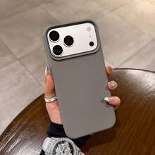 Minimalist Leather Solid Color Texture Fashion Phone Case Compatible With IPhone 17 Pro Max/17 Pro/17 Air/17/16 Pro Max/16 Pro/16/16 Plus/16e/15/15 Pro Max/15 Pro/15 Plus/11/12/13/14 Pro Max/XS/XR/11 Pro/11 Pro Max/12 Pro/12 Pro Max/13 Pro/13 Pro Max/7 Plus/14 Pro/14 Pro Max/14 Plus/7 Plus/8 Plus/8/SE2, Creative Design For Men And Women Anniversary Gift Spring Case - Grey - View 5