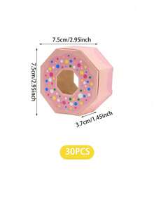 20 piezas Caja de regalo con forma de rosquilla poligonal rosa - Rosa - Ver 9