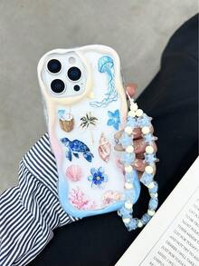 Cream Texture Painted Anti-Drop Phone Case With Chain, Compatible With IPhone 14, 14 Pro, 14 Pro Max, 13, 13 Pro, 13 Pro Max, 11, 11 Pro Max, 12, 12 Pro, 12 Pro Max, XR, XS, 15, 15 Pro, 15 Pro Max, 16, 16 Pro, 16 Pro Max, 17, 17 Pro, 17 Air, 17 Pro Max, Premium Anti-Drop Phone Case - Multicolor - View 2