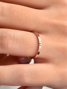 1pc Customized Laser Engraved Delicate Ring Band, The Perfect Jewelry Gift For Her On Valentine's Day - Multicolor - View 6