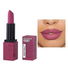 無光澤唇膏，單色，絨面質地，易於塗抹，適用於日常妝容，可卸式和可清洗 - 01 Pure Red - 查看 5