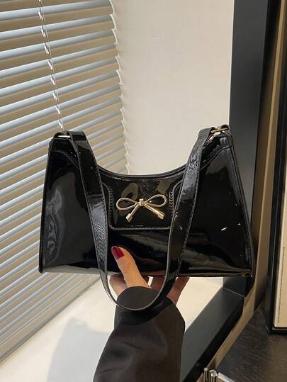 2026 Bow Underarm Bag, Fashion PU Leather Shoulder Bag, Small Crossbody Bag, Popular Cross-Border Item