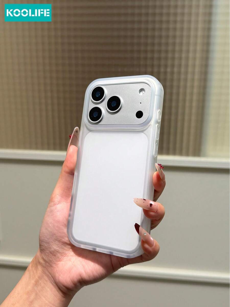 Koolife 1pc Transparent Matte Phone Case, Minimalist Premium Design, PC+TPU Material, 2.0mm Thickness, Shock-Absorbing Soft Edges, Raised Lens Protection, Anti-Drop, Compatible With Apple 13/13 Pro/13 Pro Max/14/14 Pro/14 Pro Max/15/15 Plus/15 Pro/15 Pro Max/16/16 Plus/16 Pro/16 Pro Max/16e/Apple 17/17 Pro/17 Pro Max