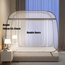 3pcs No-Installation Quick-Open Mosquito Net, Foldable Mongolian Yurt Style Mosquito Net For 1.2m/1.5m/1.8m Bed, Bedroom Home Anti-Falling - Multicolor - View 8