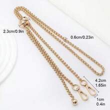 Adjustable Metal Chain Strap Replacement Black Shoulder Strap Small Ball Chain Accessory For Handbags Holiday Essential Beach Essentials Purse Extender - Multicolor - View 3