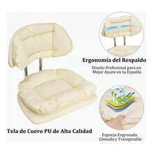 Silla Rodante Para Oficina Giratoria Elevable, Maquillaje - Blanco - Ver 4