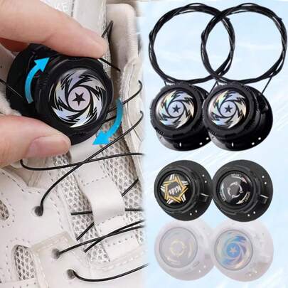 1 Pair Metal Wire Automatic Rotating Lock Shoelaces, Quick Locking Elastic Laces Suitable For Adults, Durable Sports Shoelaces With One-Click Lock, Easy On/Off For Sports & Casual Shoes, Mother's Day Gift,Shoe Rack,Storage Saver,Outdoor,Garden,Travel Essential,Portable,Beach Essential,Graduation Season,Commencement,Graduation Ceremony,Graduation Gift,Graduation Present,Graduation Gift,Graduation Present,Congrats Grad,Congratulations Graduate,Valedictorian,Finish School,Graduation Party