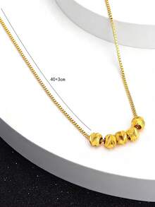 1 Peça Colar Gargantilha com Pingente Minimalista de Prata Esterlina S925, Pingente Fofo, Presente de Formatura para Filha, Presente Fashionável para Família, Item Comemorativo Único de Amizade e Família - contas redondas - Visão 7