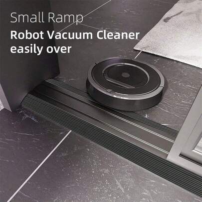 1pc 90x5cm Robot Vacuum Cleaner Threshold Ramp, Self-Adhesive Door Threshold Ramp, Durable, Anti-Slip, Soft Surface Multi-Function Incline Mat, Suitable For Vacuum Cleaner Robots, Shopping Carts, Wheelchairs - For Indoor Doorways