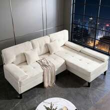 Sofas & Couches - Light Beige + Foam + 3 Seat + Foam - View 1