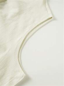 女士无袖休闲通勤背心，欧式风格 - 杏色 - 查看 7