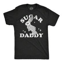 Mens Funny T Shirts Sugar Daddy Bunny Sarcastic Easter Graphic Novelty Tee For - Black - View 8