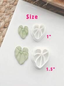 2/12件套精致热带叶子造型软陶切割器 – 龟背竹和银杏叶形状，植物波西米亚风手工工具，适用于DIY耳环、珠宝制作和植物爱好者礼物 - 白色 - 查看 9