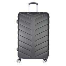 43L 56.5x38x22cm Cabin Suitcase Hard Shell Expandable 360° Spinner Wheels TSA Lock - Black - View 8
