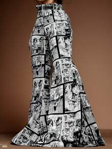 Spring And Summer Fashion Street Photography Women's Clothing Comic Patterns Casual Random Printing Women's Pants - 彩色 - 查看 1