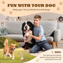 Interactive Dog Ball Smart Interactive Dog Toys For Boredom Automatic Active Rolling Ball With Tail For Dogs And Cats Recordable Self Moving Pet Toy With Chew Ropes For Puppy/Small/Medium - Beige - View 7
