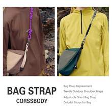 Bag Strap Crossbody Adjustable Shoulder Bag Strap Replacement Paracord Straps For Canvas/Sport Bag For Outdoor - Beige - View 7