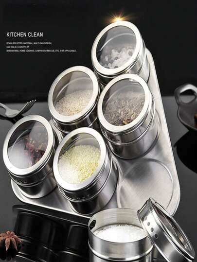 1 stuk/3 stuks/6 stuks magnetische kruidenpotjes voor aan de muur, onmisbare kruidenpotjes voor in de keuken, magnetisch kruidenassortiment voor camper en barbecue, kruidenstrooierpotjes