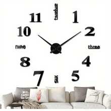 1pc Silver Creative DIY Wall Clock, Fashionable Wall-Mounted, Minimalist Home Decor Clock, Equipped With Quiet Quartz Movement, No Drilling Required, Suitable For Bedroom, Home Decor, Room Decor, Wall Clock, Dorm Decor, Back To School Season - Silver - View 6