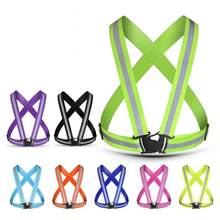 3pcs Outdoor Reflective Suspenders, Elastic Reflective Vest, Cycling Reflective Waistcoat - Multicolor - View 1