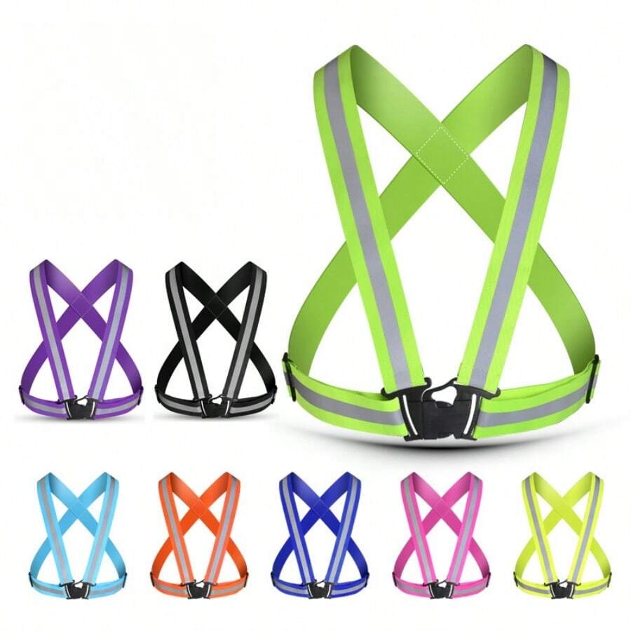 3pcs Outdoor Reflective Suspenders, Elastic Reflective Vest, Cycling Reflective Waistcoat - Multicolor - View 1
