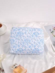 客製化刺繡化妝包，可客製姓名，粉色花卉格紋絎縫化妝包，伴娘新娘化妝收納袋，適用婚禮與新娘派對，大容量旅行化妝包，送禮首選 - 彩色 - 查看 13