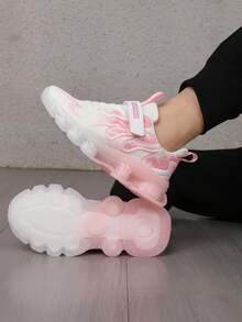 Children's Breathable Mesh Lightweight Non-Slip Colorblock Outdoor Sports Running Shoes, Summer - Pink - View 6