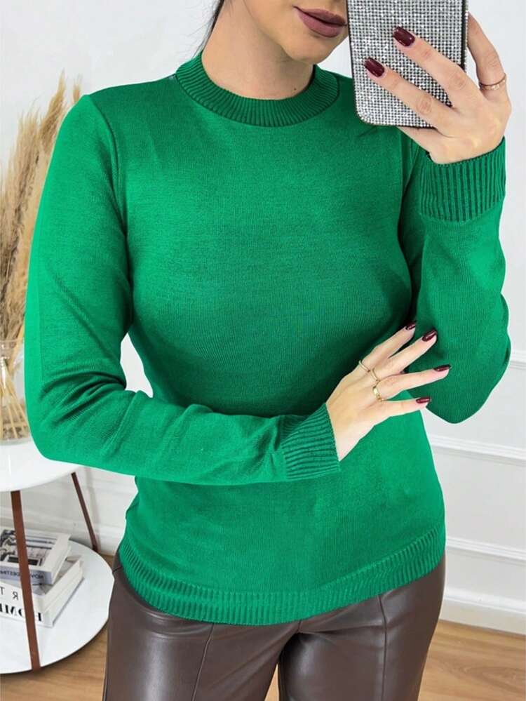 Women's Cold Weather Blouse | Women's Long Sleeve Elastane Blouse | Basic Elastane - 綠色 - 查看 4