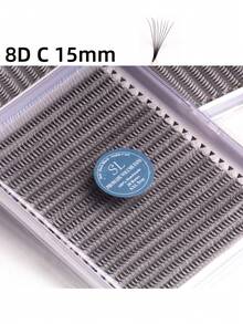 每盒800片，20排，超大容量托盘，蓬松3D/4D/5D/6D/8D/10D/2D俄式浓密预制睫毛簇，超快速嫁接，纤细纤长根部，进口韩国PBT纤维，超黑超柔软，C/D卷度，8-15mm预制睫毛簇，专业级 - C - 查看 48