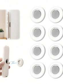 Heavy Duty Magnetic Hooks - No Drill Wall Mounted Storage Rack, Space-Saving Magnetic Hooks Suitable For Remote Controls, Keys, Routers, Cable Management, Applicable For Home, Office, Garage, Kitchen, Industrial Style Hooks, Durable Plastic Hooks, Home Organization, Functional Storage, Sturdy And Durable, Garage Storage - Multicolor - View 7