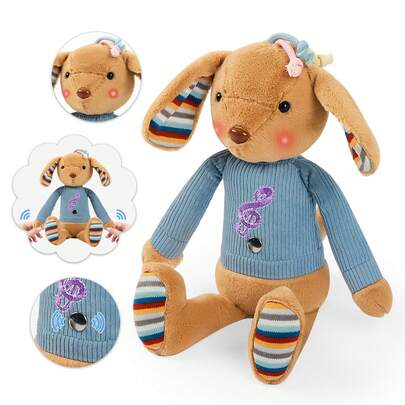 Interactive Baby Musical Plush Toy- Touch Sensor Stuffed Animal With Songs, Rhythm Play And Sound Effects Soft Cuddle Toy