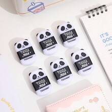 2pcs/Set Panda Shaped Pencil Sharpener & Eraser 2-In-1 Practical Stationery Tool, Wholesale Back To School Student Supplies Party Favors - Random Delivery - View 3