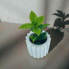 Kit Decorativo - 4 Mini Vasinhos Decorativos com Plantinhas Artificiais - Branco - Visão 4