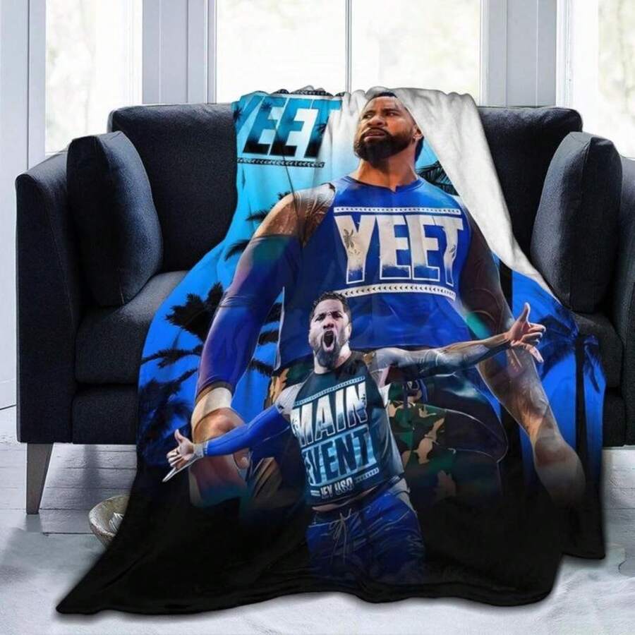 Jey Wresting USO Flannel Novelty Blanket,Soft Luxury Fleece Throw Blanket Couch Bed Sofa Sleeping,Men Lightweight Warm Plush Condition Blankets - Multicolor - View 1